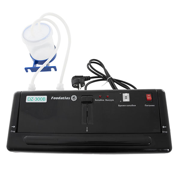 Вакуумный упаковщик c удалением жидкости DZ-300B Foodatlas Pro (черный)