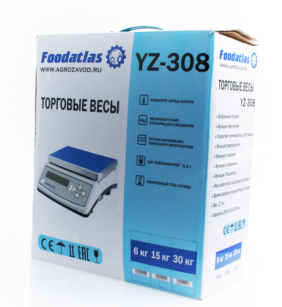 Торговые весы Foodatlas 15кг/1гр YZ-308